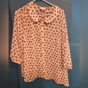Modcloth pumpkin blouse 1x